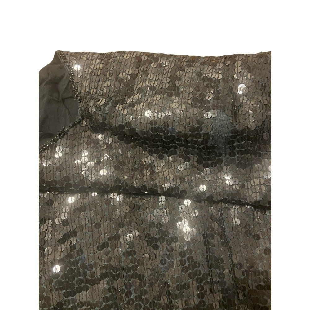 Vintage Jean for Joseph Le Bon 100% Pure Silk Black Sequin Top Women's ‎ Size L - Picture 6 of 8